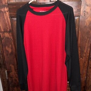 Architect Two-Tone Red and Black Long Sleeve Shirt